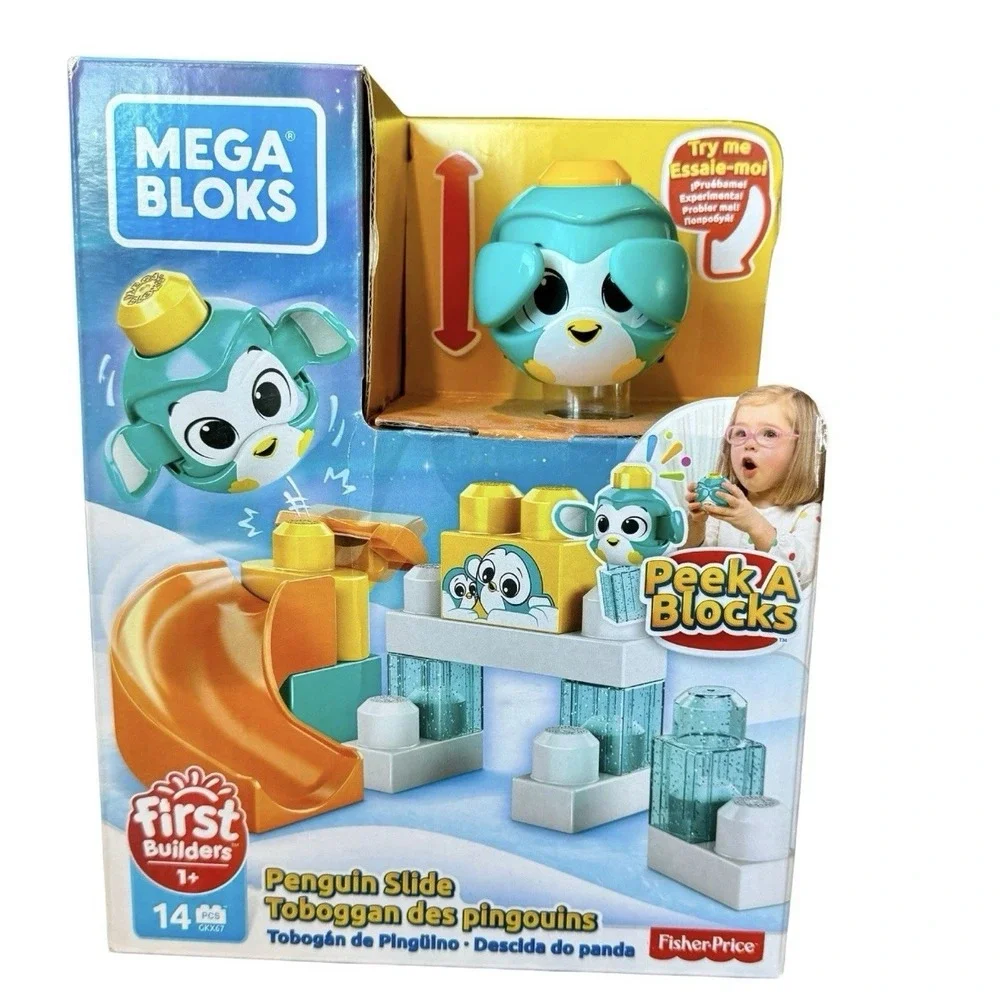 Mega Bloks Peek A Blocks Penguin Slide Building Set (14 Pieces)